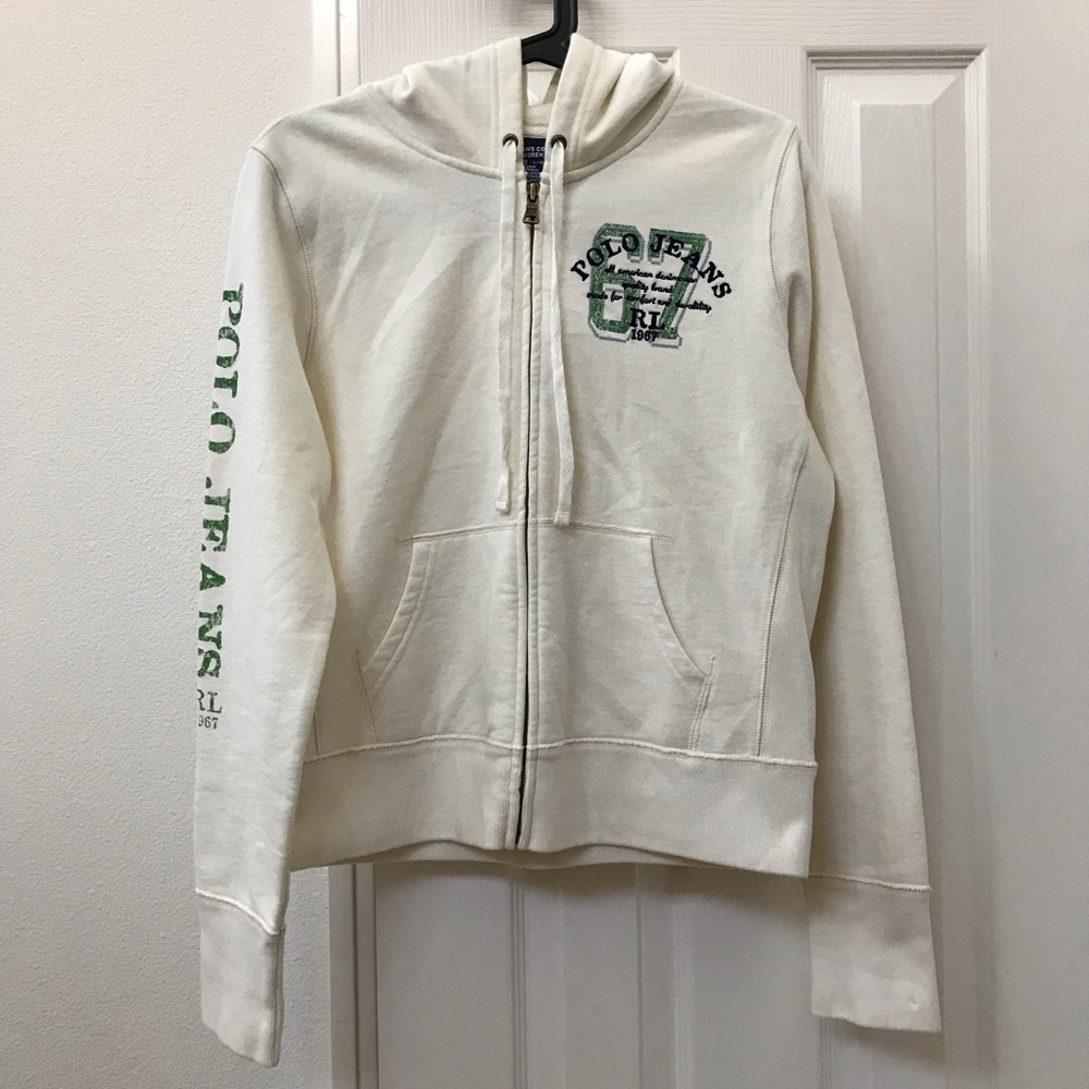 Ralph Lauren Polo Jeans zip up hoodie off-white
